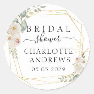 Sticker Rond Baigne de fleurs bohème pour la mariée  