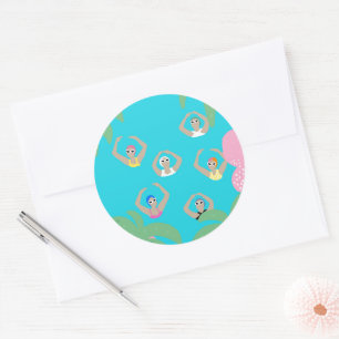 Sticker Rond Baigneurs artistiques Illustration de natation a