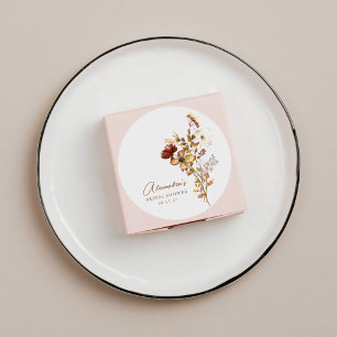 Sticker Rond Baigneuse Bohème Rustique Nature Botanique Mariage