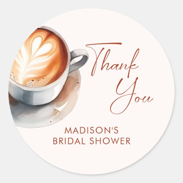 Sticker Rond Baignez dans le café Baby Shower (Devant)