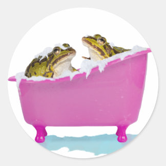 Sticker Rond Bain à bulles pour les grenouilles