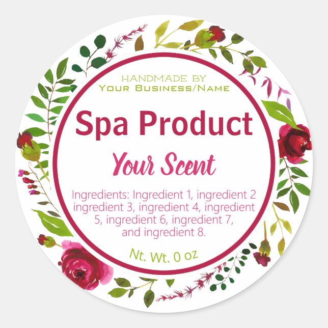 Sticker Rond Bain D'Aquarelle Blanche Et Emballage Spa (Devant)