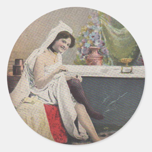 Sticker Rond Bain de bain victorien (Devant)
