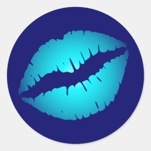 Sticker Rond Baiser bleu cool