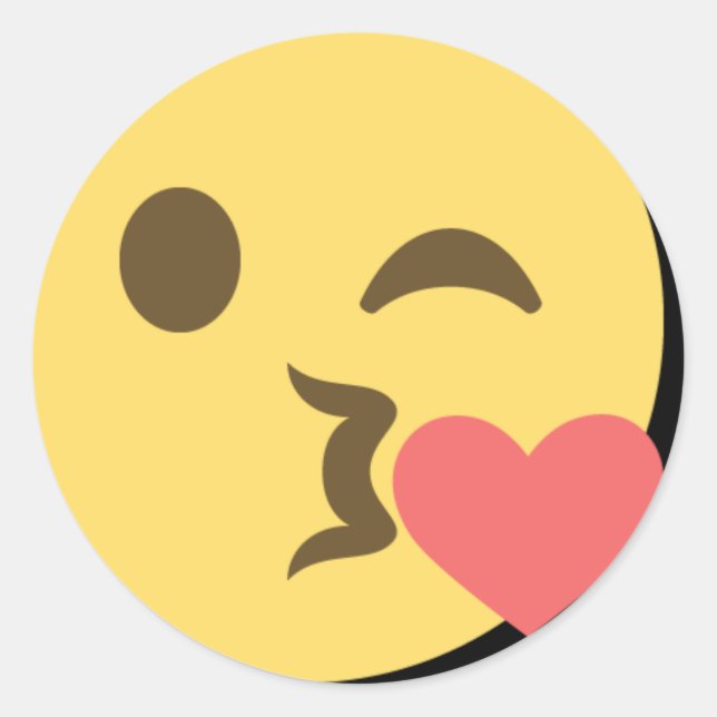 Sticker Rond Baiser Emoji (Devant)