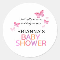 Baisers à papillon Bébé Voeux Baby shower rose