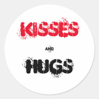 Sticker Rond Baisers et câlins