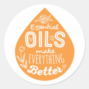 Sticker Rond Baisse d'huile essentielle d'orange sauvage