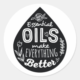 Sticker Rond Baisse essentielle d'huile
