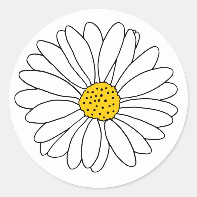 Sticker Rond Baisson jaune et blanc (Devant)