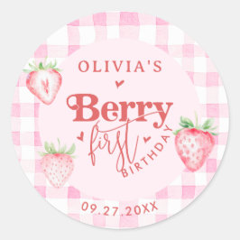 Sticker Rond Baisy mignonne fraise Premier Briquet