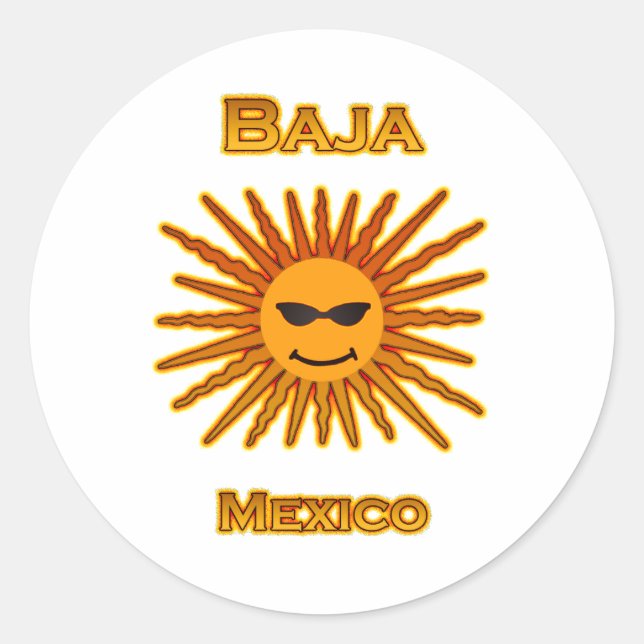 Sticker Rond Baja Mexique Icône face soleil (Devant)
