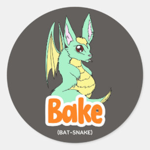 Sticker Rond Bake (chauve-souris + serpent)