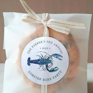 Sticker Rond Bake de homard bleu océan