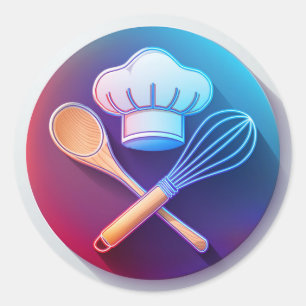 Sticker Rond Baker Casquette et Whisk