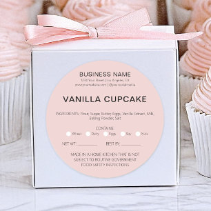 Sticker Rond Bakery Cake Home Licence alimentaire légale