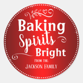 Sticker Rond Baking Christmas Cadeau personnalisé Nom de famill