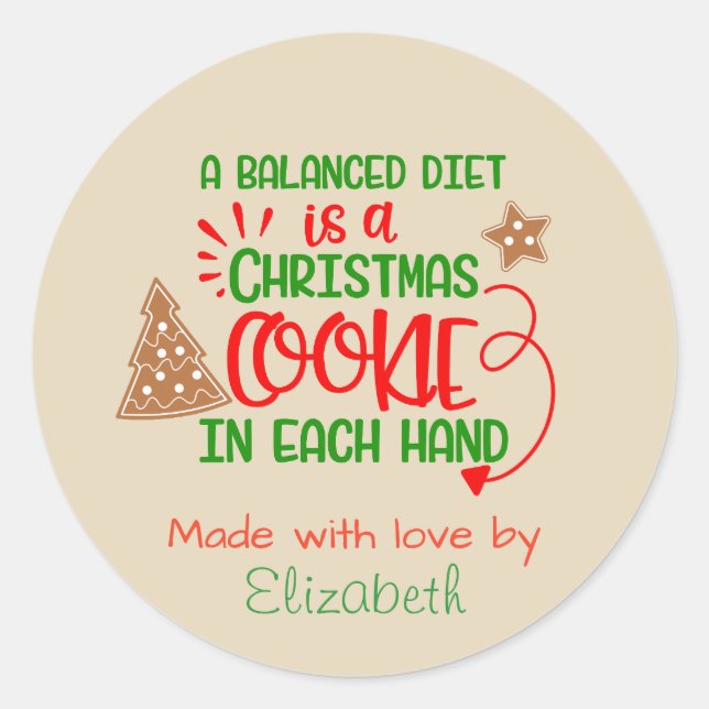 Sticker Rond Baking Cookie Holiday Gig Balise Noël (Devant)