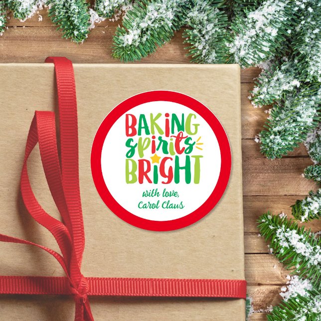 Sticker Rond Baking Spirits Bright Festive Soins de Noël (Créateur téléchargé)