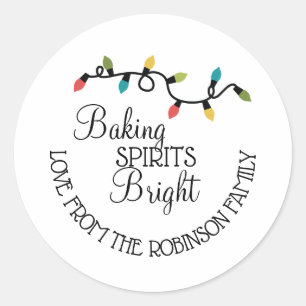 Sticker Rond Baking Spirits Bright vacances pâtisseries étiquet