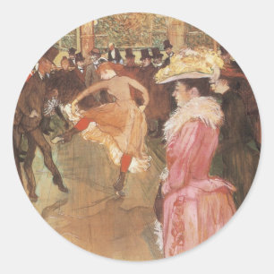 Sticker Rond Bal au dancing de Toulouse Lautrec
