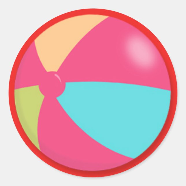 Sticker Rond Bal coloré Pastel Beach (Devant)
