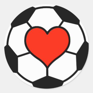 Sticker Rond Bal de football avec coeur