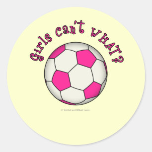 Sticker Rond Bal de football en rose