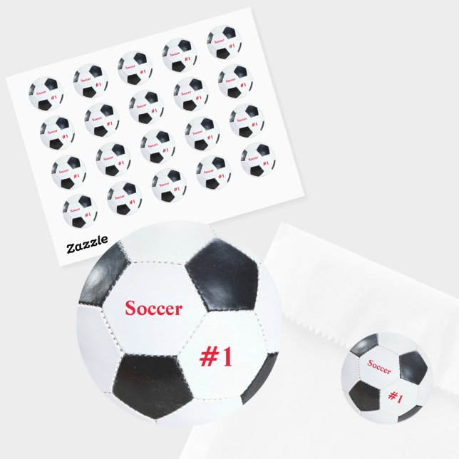 Sticker Rond Bal de football football Nom et âge du sport (Créateur téléchargé)