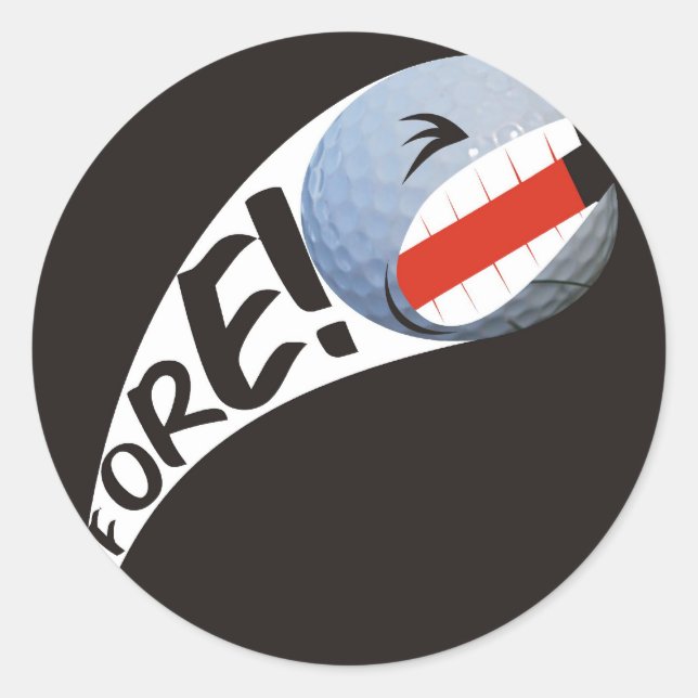 Sticker Rond Bal de golf hurlant (Devant)