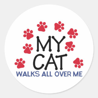 Sticker Rond Balades en chats - pattes