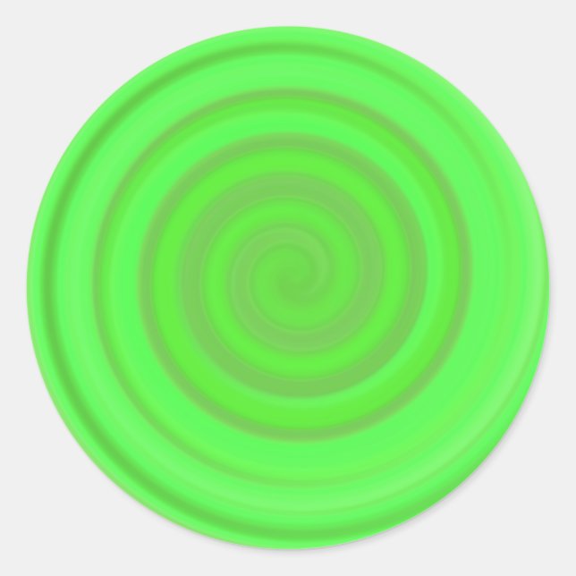 Sticker Rond Balayage de bonbons rétro en vert citron (Devant)