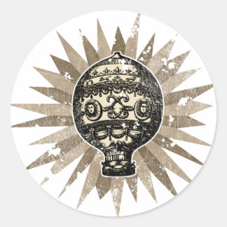 Sticker Rond Balcon Orné vintage - Distressed