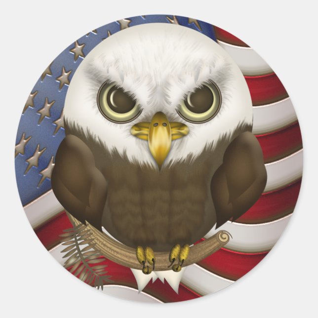 Sticker Rond Baldwin Eagle chauve mignon (Devant)