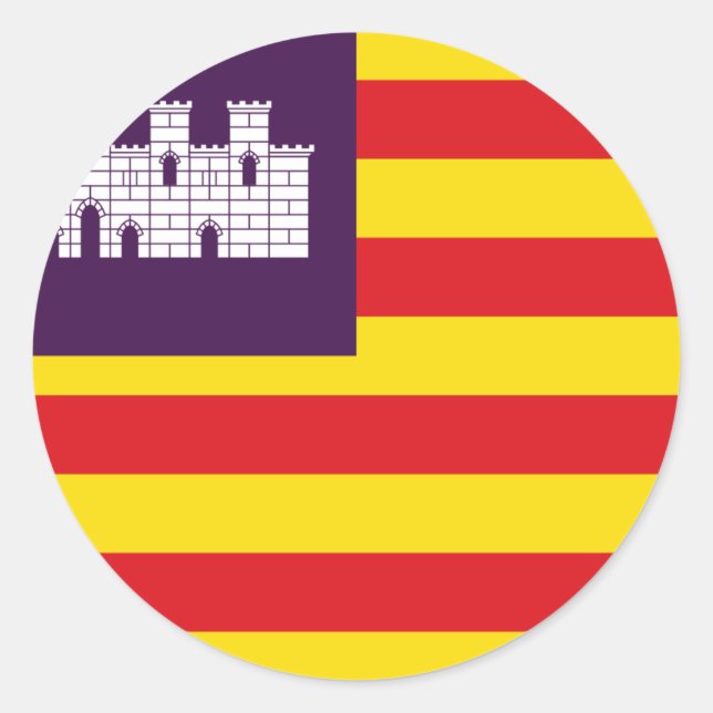 Sticker Rond Baléares de Bandera - Drapeau Baléares (Devant)
