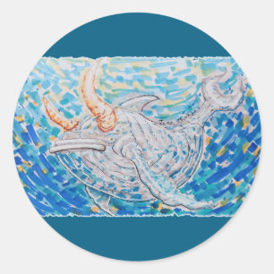 Sticker Rond Baleine