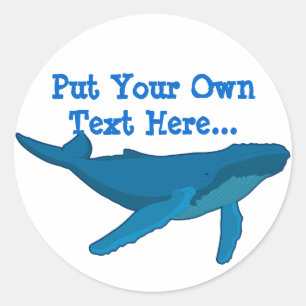 Sticker Rond Baleine à bosse