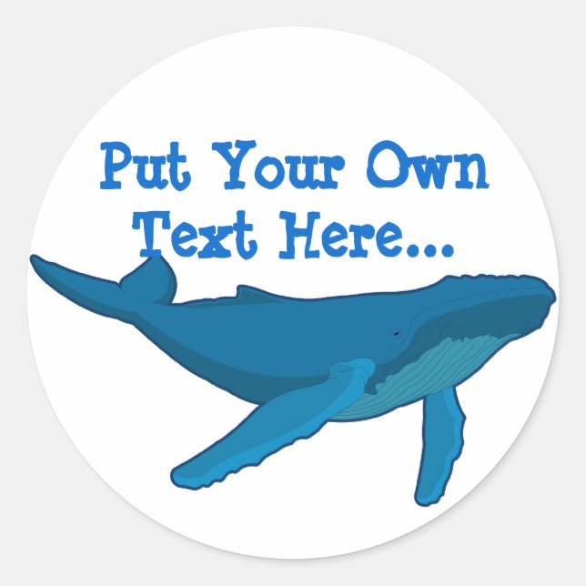 Sticker Rond Baleine à bosse (Devant)