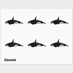 STICKER ROND BALEINE ORCA
