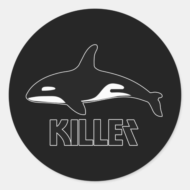 Sticker Rond Baleine tueuse Orca de la mort (Devant)
