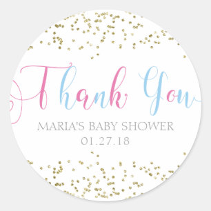 Sticker Rond Balise Baby shower double or Confetti Favoriser Me
