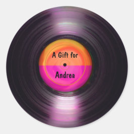 Sticker Rond Balise cadeau d'album rétro