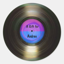 Sticker Rond Balise cadeau d'album rétro