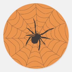 Sticker Rond Balise cadeau de l'araignée d'Halloween