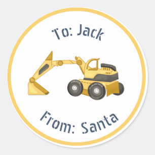 Sticker Rond Balise cadeau de Noël Chiffre de construction Chri