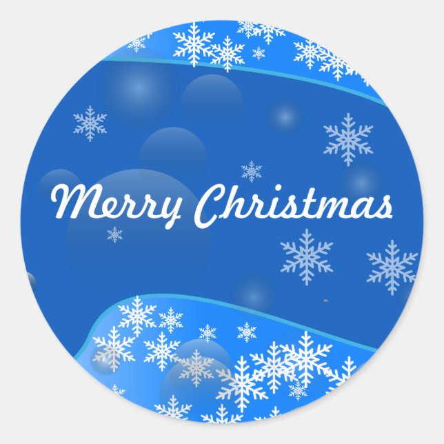 Sticker Rond Balise cadeau de Noël Joyeux modifiable (Devant)