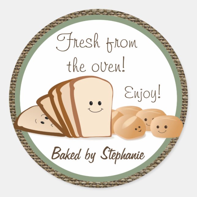 Sticker Rond Balise cadeau de pain frais (Devant)