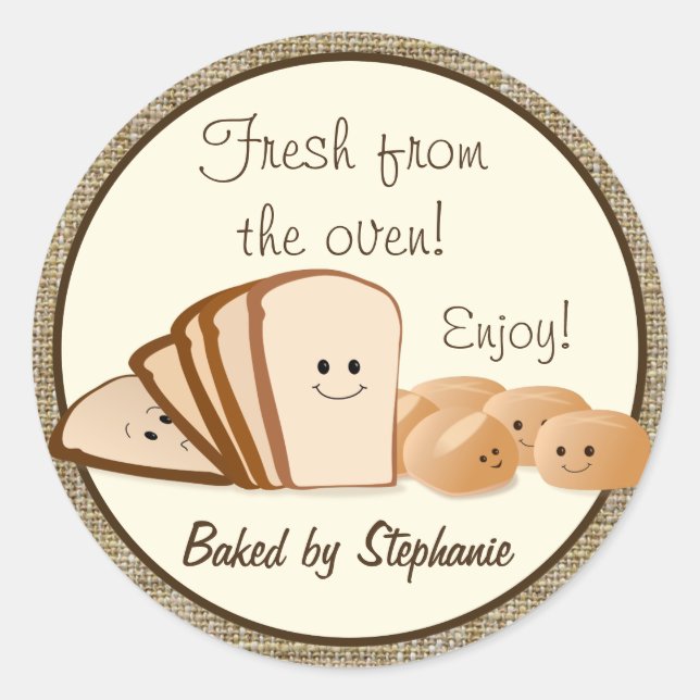 Sticker Rond Balise cadeau de pain frais (Devant)