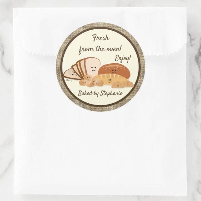 Sticker Rond Balise cadeau Pains au four frais (Sac)