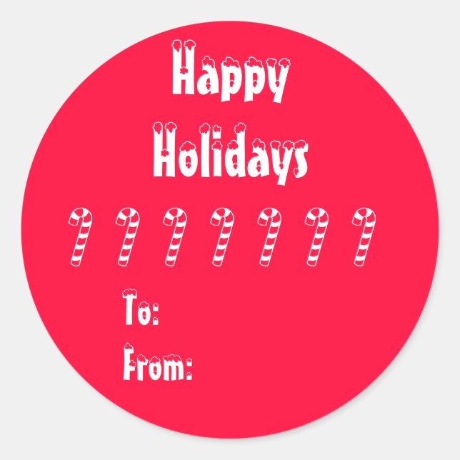 Sticker Rond Balise cadeau sucre de canne (Devant)